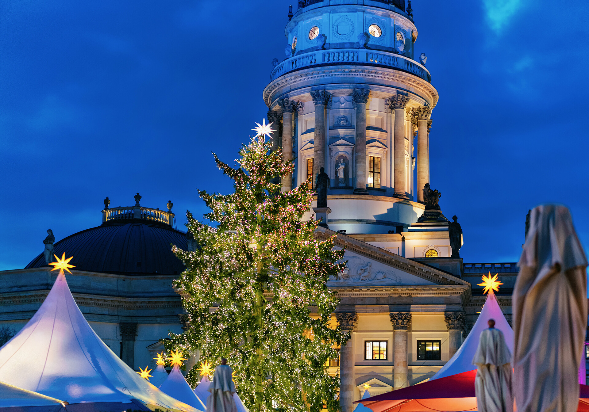 Julemarked i Berlin om aftenen