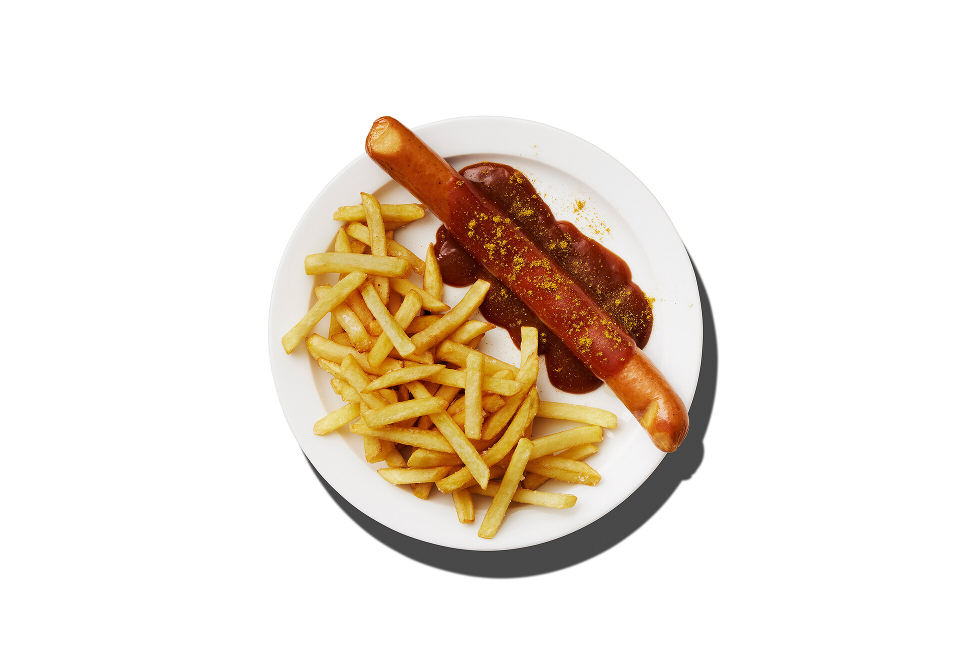 Curry sausage and fries