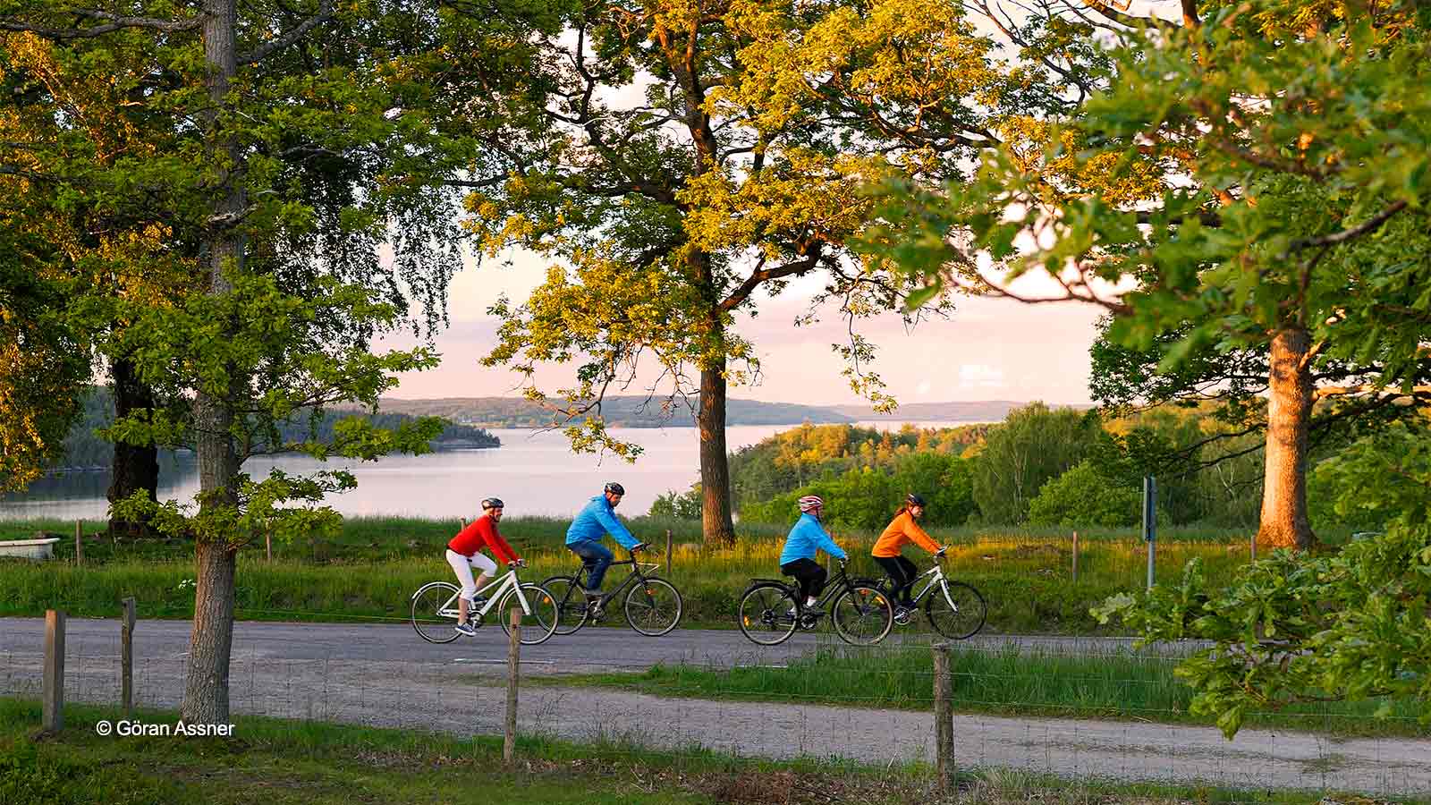 Fahrradfahrer in Sydostleden in Skåne Schweden