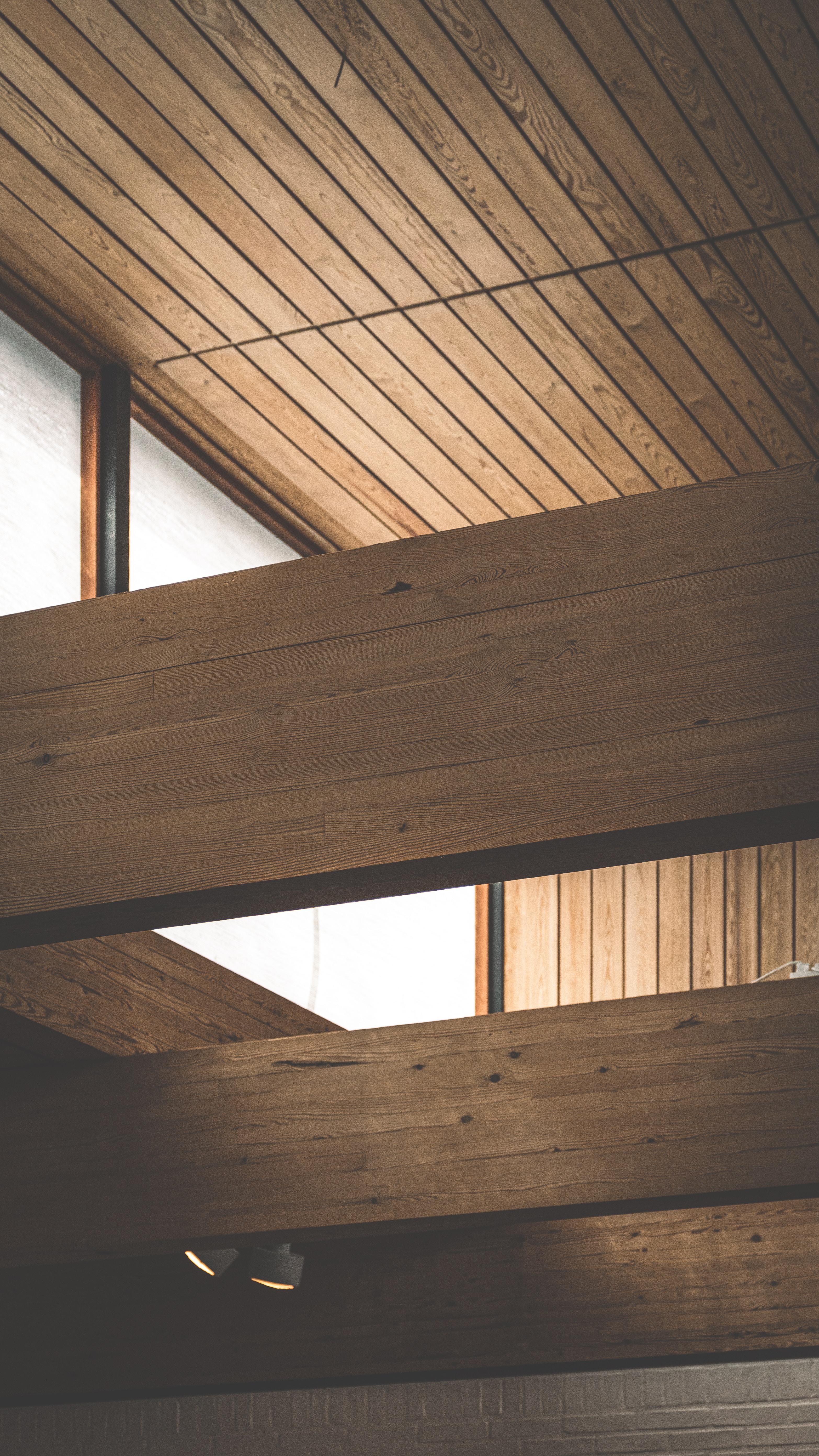 Nachhaltige Innenarchitektur - Holzinterior eines Gebäudes