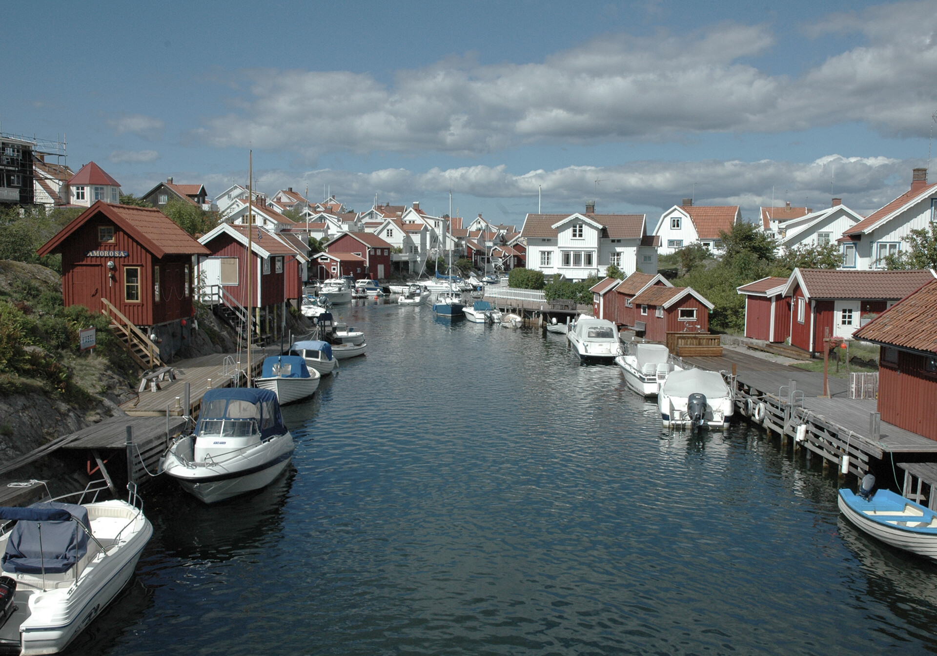 Red Swedish Houses By Harbour