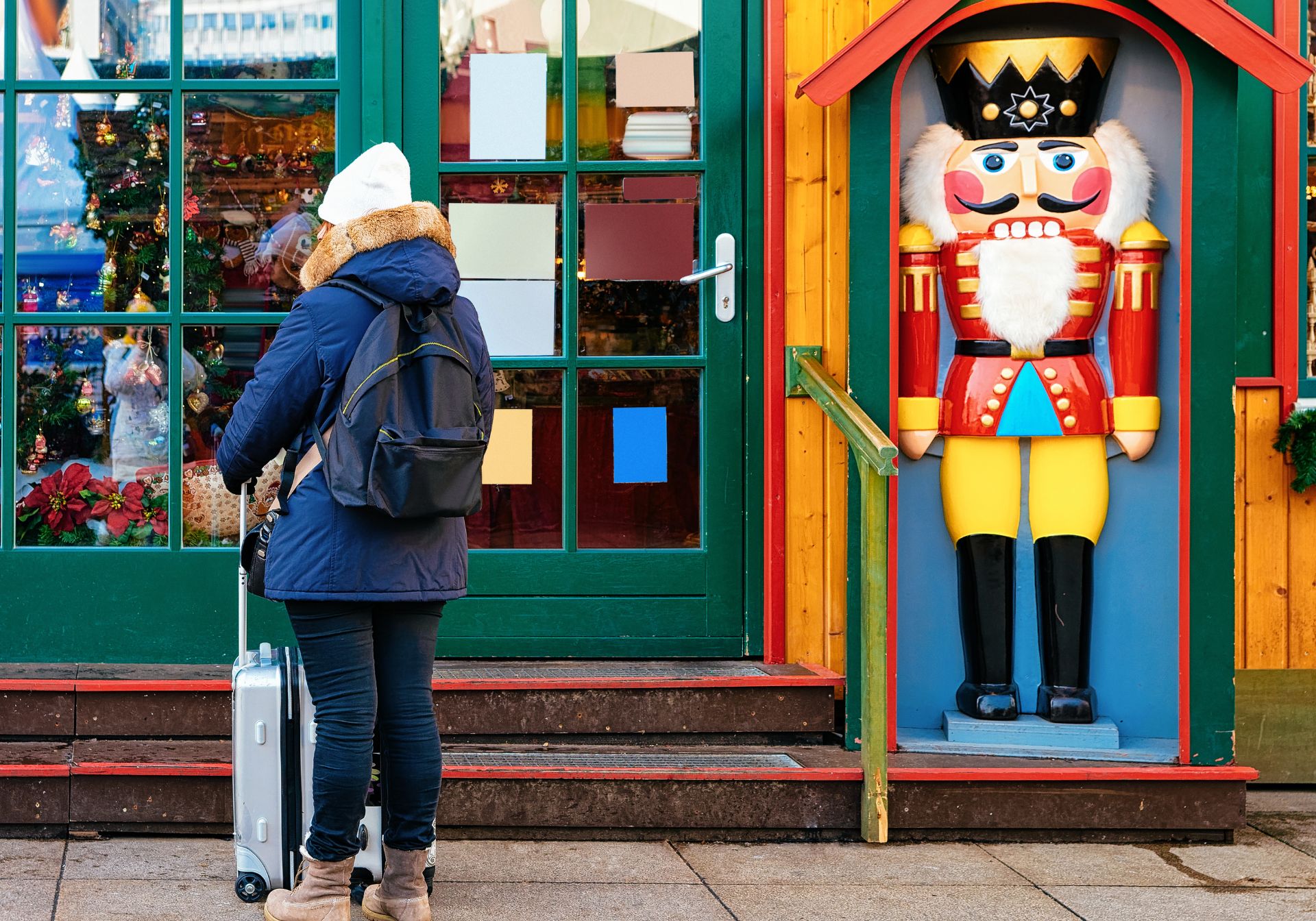 Christmas, person and nutcracker