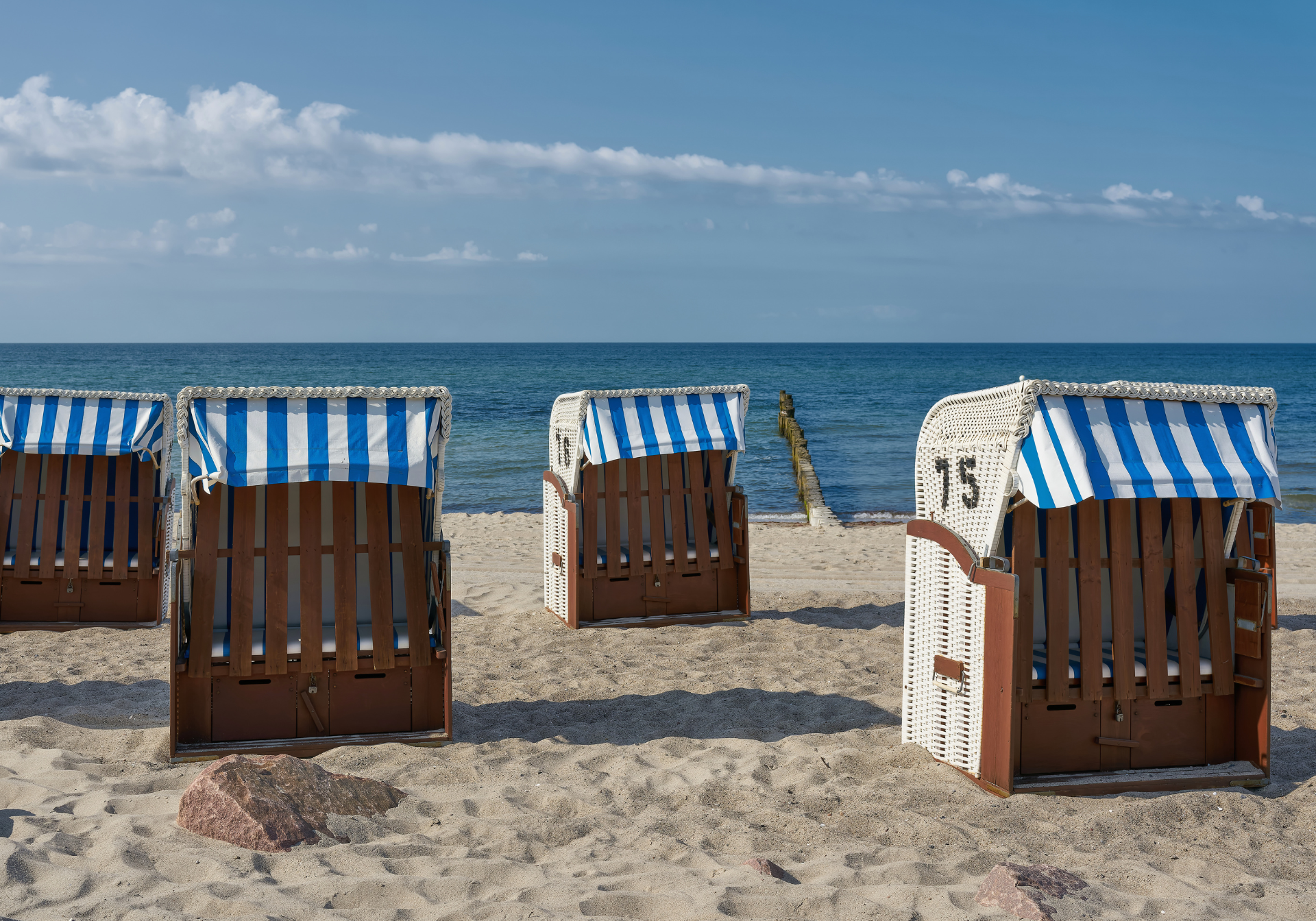 Strandstole på en Nordtysk strand