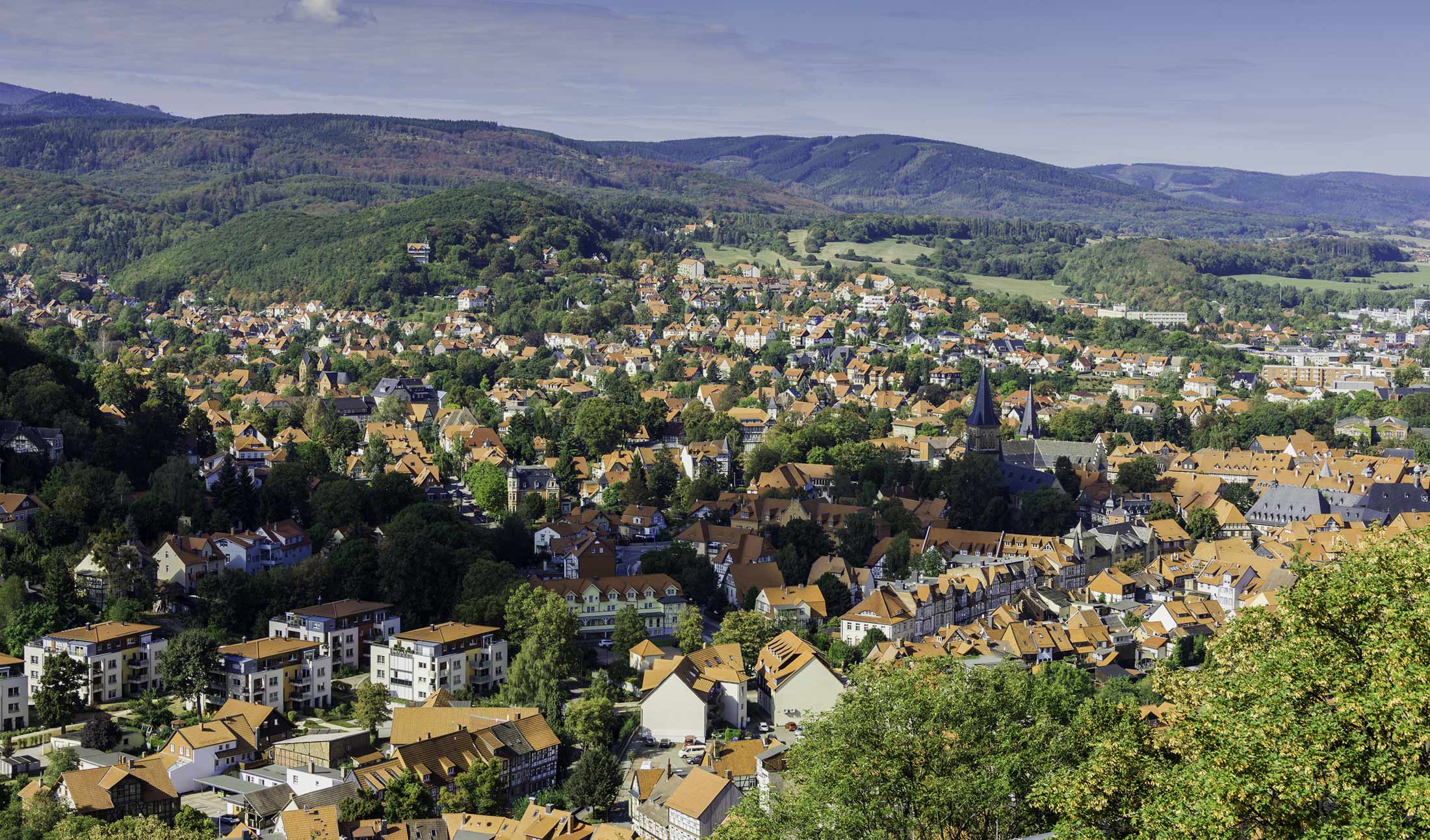 Lille by blandt Harzens bjerge